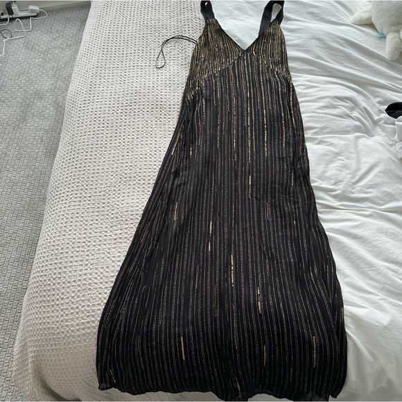 NEW Zara Long Black Beaded Dress XS - Picture 1 of 6